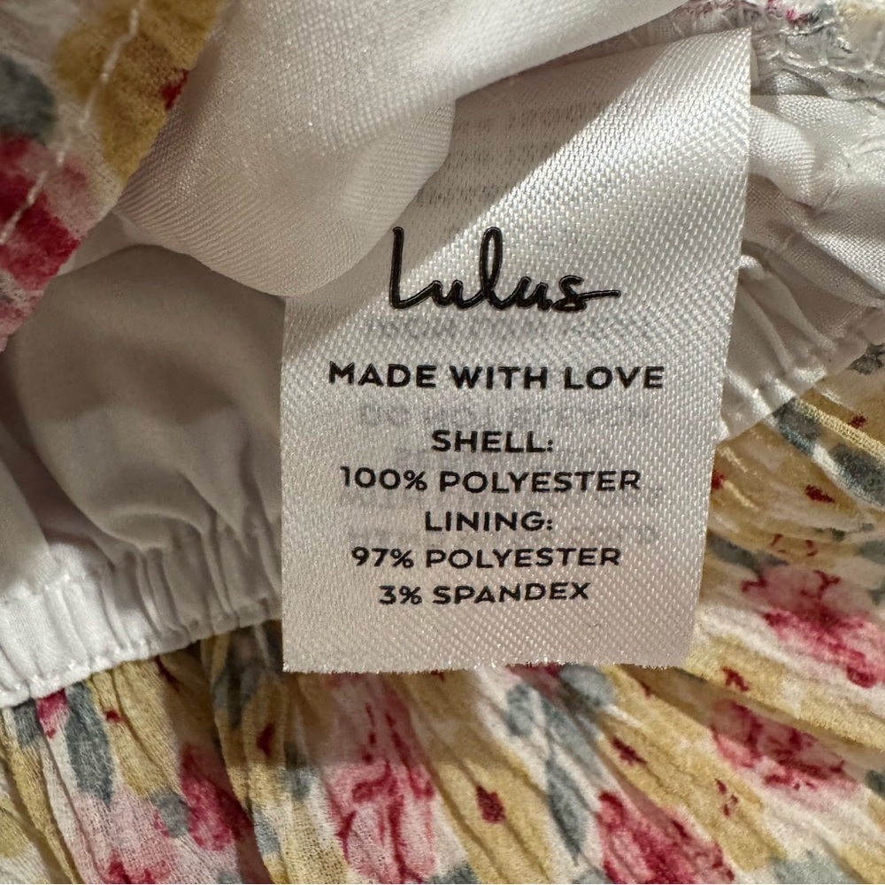 NEW Lulus Floral Puff Sleeves Crop Peplum Top Women S New w/o Tag Ditzy Babydoll - Picture 15 of 16